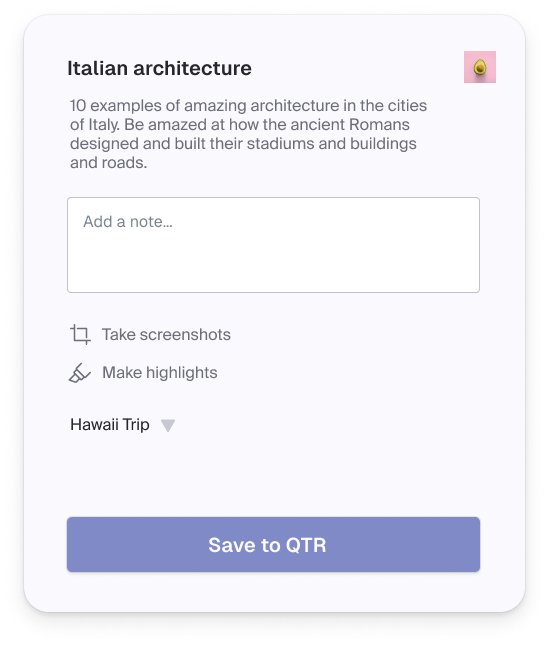 Quickly save websites with the Chrome extension